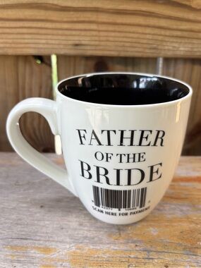 Mary Square Father of the Bride Scan Here For Payment Black & White Big 20oz Mug